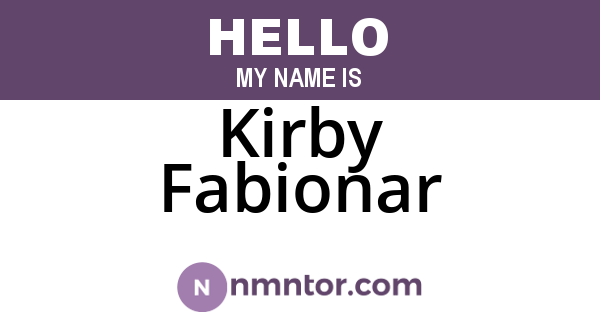 Kirby Fabionar