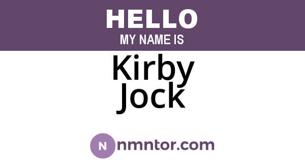 Kirby Jock