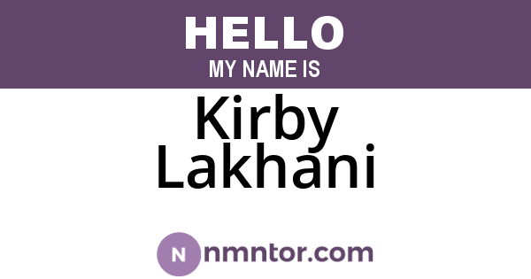 Kirby Lakhani