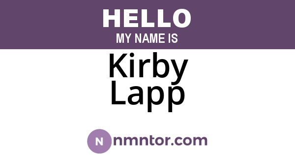 Kirby Lapp
