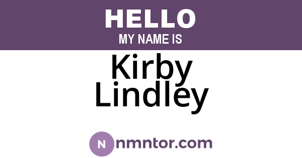 Kirby Lindley