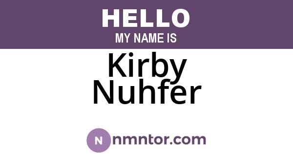 Kirby Nuhfer