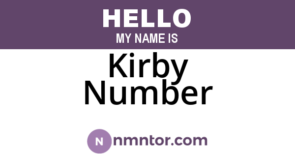 Kirby Number