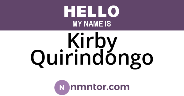 Kirby Quirindongo