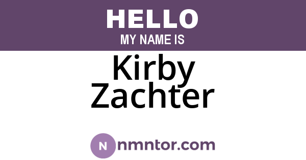 Kirby Zachter