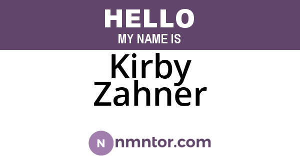 Kirby Zahner