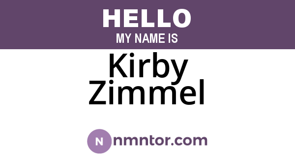 Kirby Zimmel