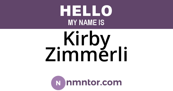 Kirby Zimmerli