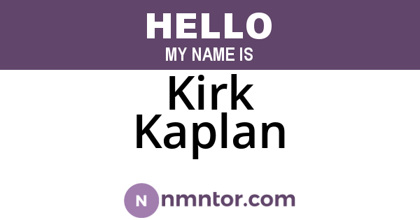 Kirk Kaplan
