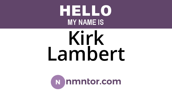 Kirk Lambert