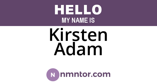 Kirsten Adam