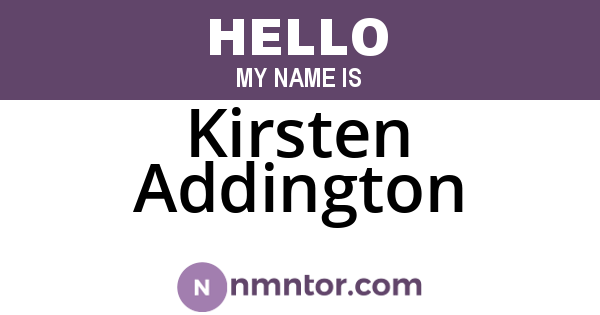 Kirsten Addington