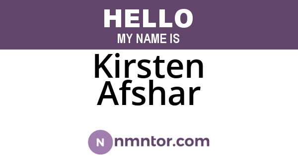 Kirsten Afshar