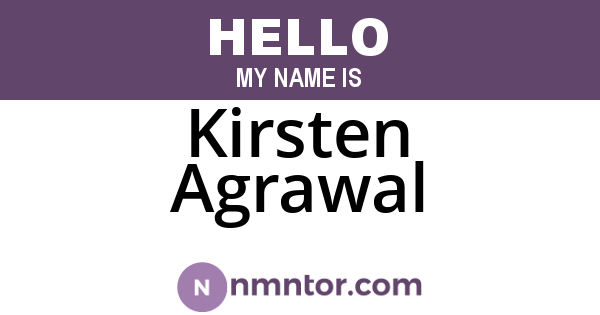 Kirsten Agrawal