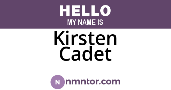 Kirsten Cadet