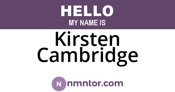 Kirsten Cambridge