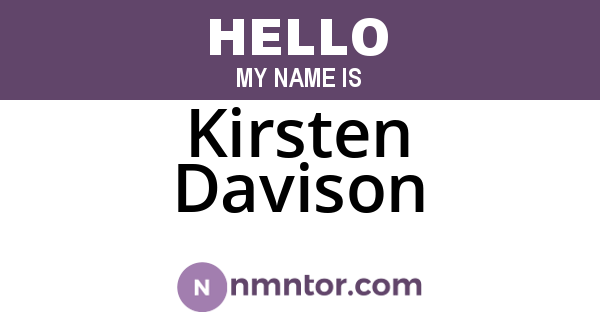 Kirsten Davison