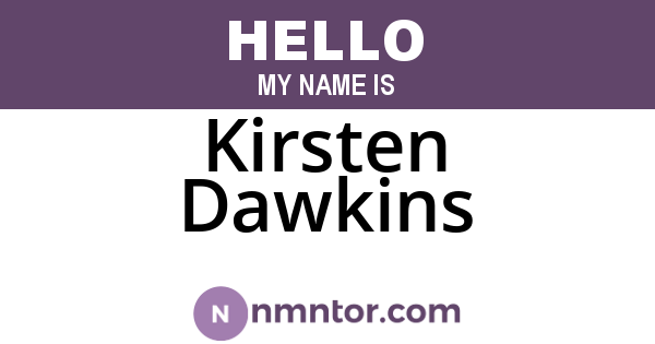 Kirsten Dawkins