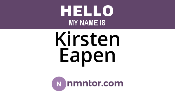 Kirsten Eapen