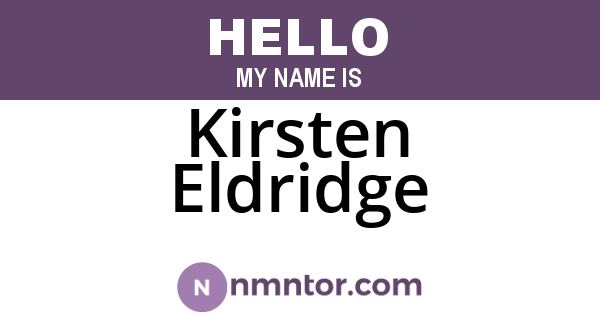 Kirsten Eldridge