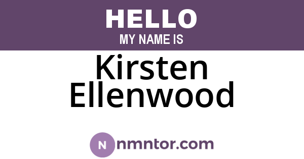 Kirsten Ellenwood