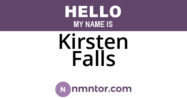 Kirsten Falls