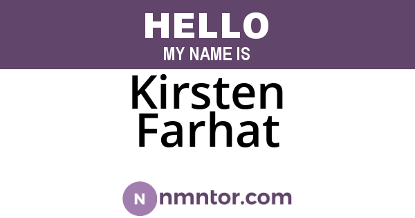 Kirsten Farhat