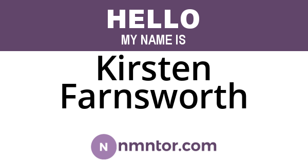 Kirsten Farnsworth