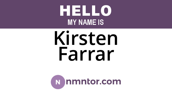 Kirsten Farrar