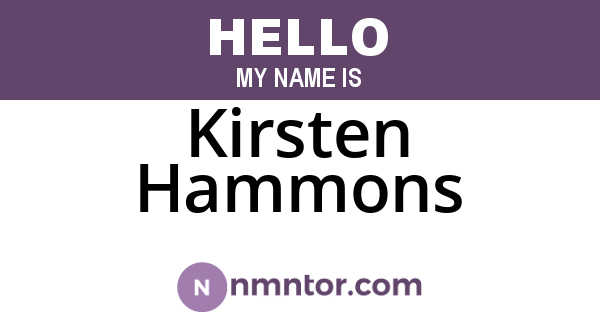 Kirsten Hammons
