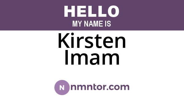 Kirsten Imam