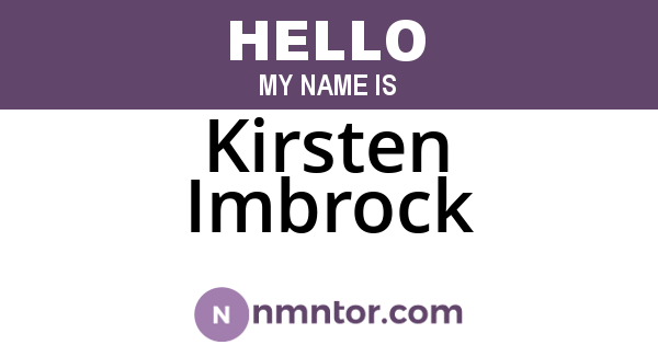 Kirsten Imbrock