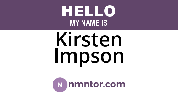 Kirsten Impson