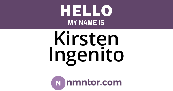 Kirsten Ingenito