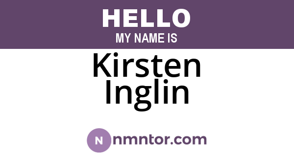 Kirsten Inglin