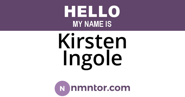 Kirsten Ingole
