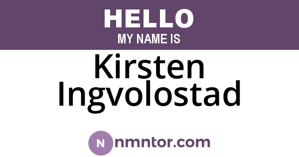 Kirsten Ingvolostad