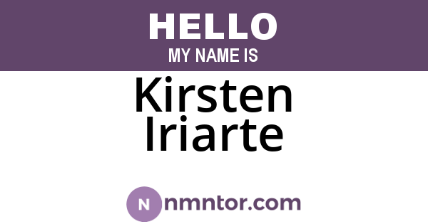 Kirsten Iriarte