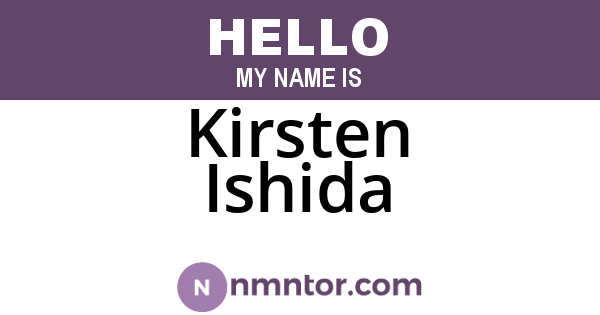 Kirsten Ishida