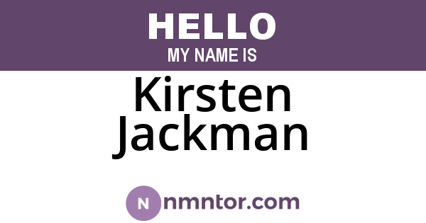 Kirsten Jackman