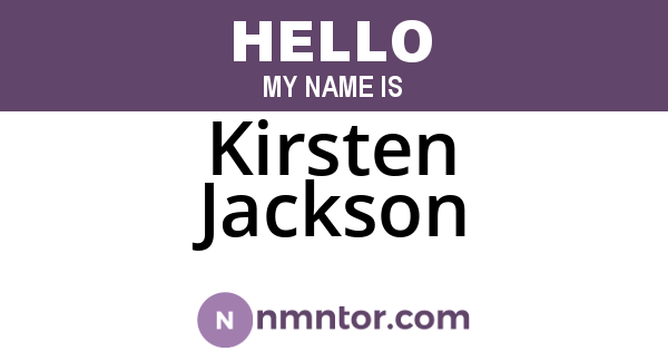 Kirsten Jackson