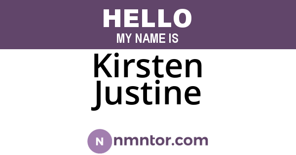 Kirsten Justine