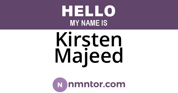 Kirsten Majeed