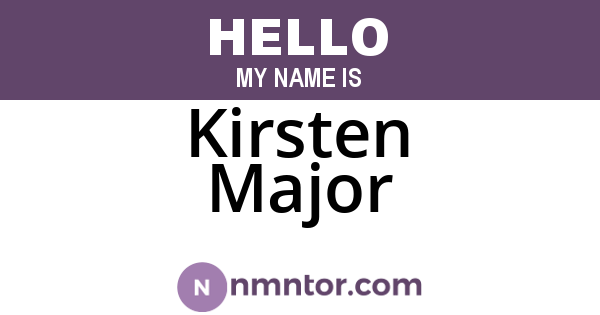Kirsten Major