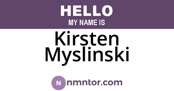 Kirsten Myslinski