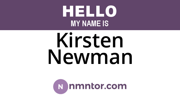 Kirsten Newman