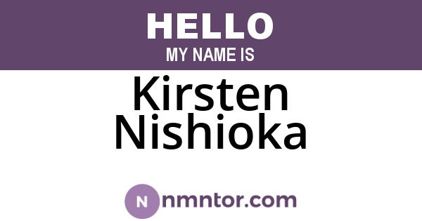 Kirsten Nishioka