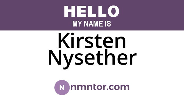 Kirsten Nysether