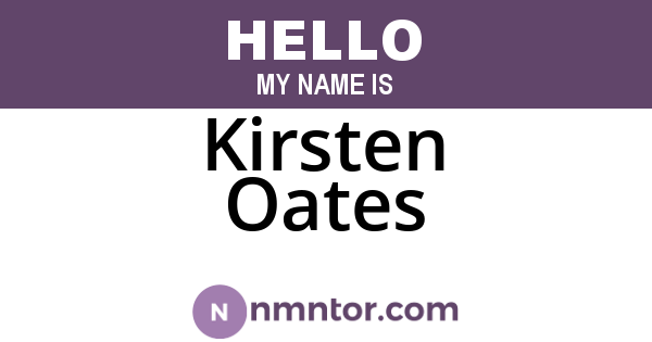 Kirsten Oates