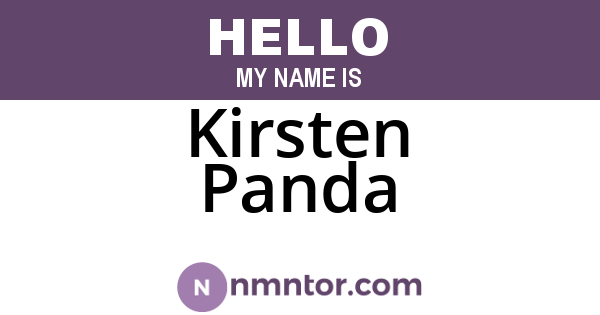 Kirsten Panda